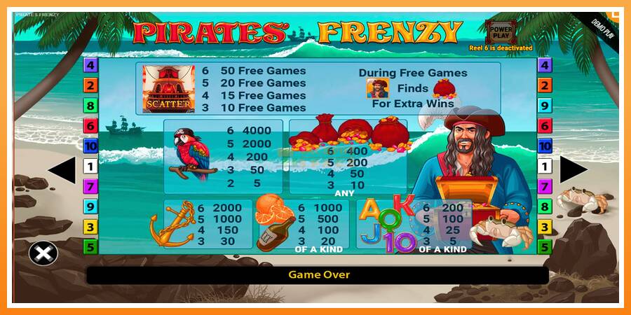 Pirates Frenzy leikjavél fyrir peninga, mynd 6