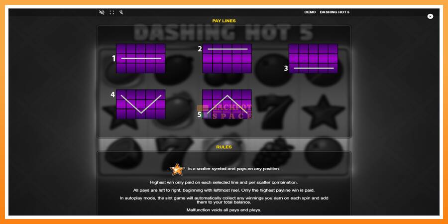 Dashing Hot 5 leikjavél fyrir peninga, mynd 6