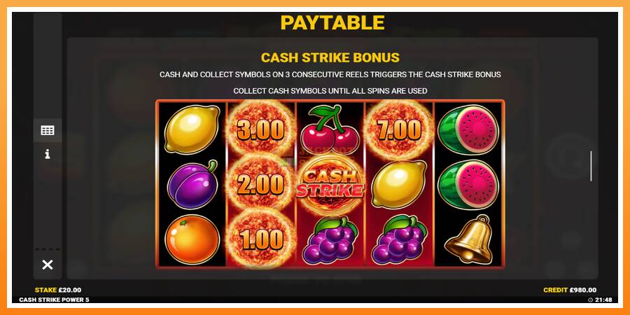 Cash Strike Power 5 leikjavél fyrir peninga, mynd 6