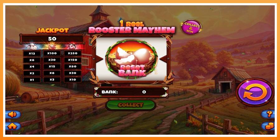 1 Reel Rooster Mayhem leikjavél fyrir peninga, mynd 1