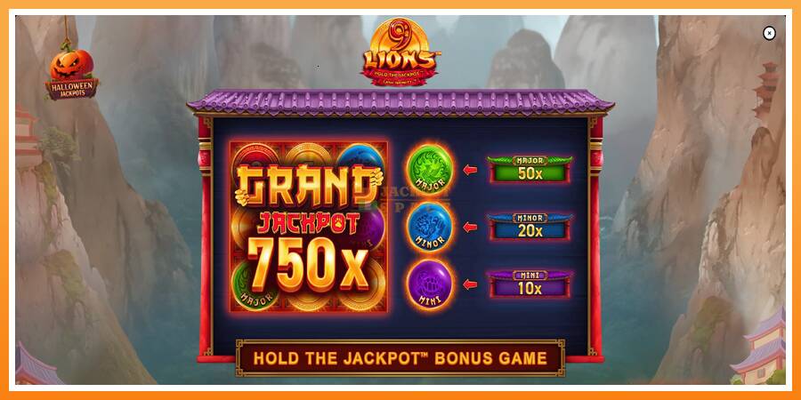 9 Lions Halloween Jackpots leikjavél fyrir peninga, mynd 1