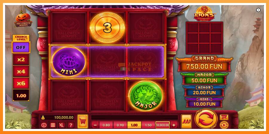 9 Lions Halloween Jackpots leikjavél fyrir peninga, mynd 2