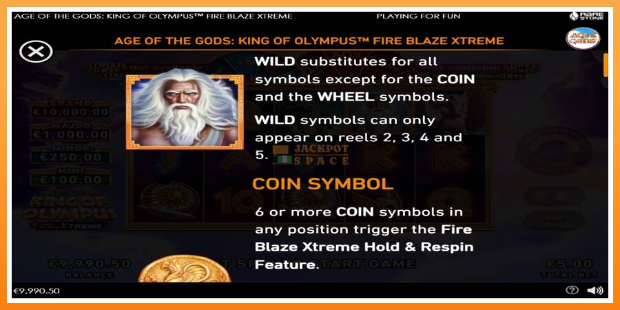 Age of the Gods: King of Olympus Fire Blaze Xtreme leikjavél fyrir peninga, mynd 4