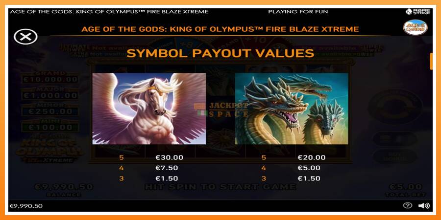 Age of the Gods: King of Olympus Fire Blaze Xtreme leikjavél fyrir peninga, mynd 6