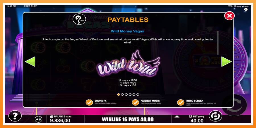 Wild Money Vegas leikjavél fyrir peninga, mynd 5