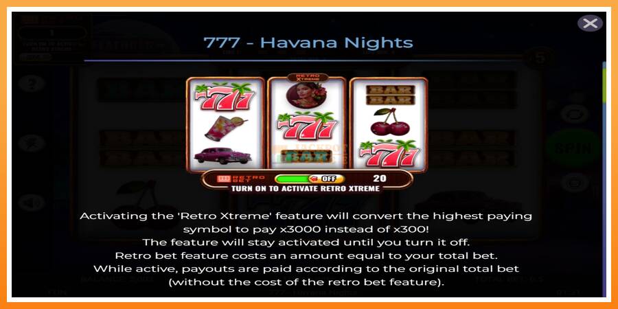 777 - Havana Nights leikjavél fyrir peninga, mynd 4