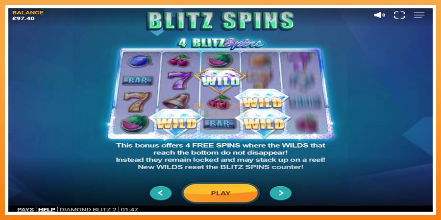 Diamond Blitz 2 leikjavél fyrir peninga, mynd 6