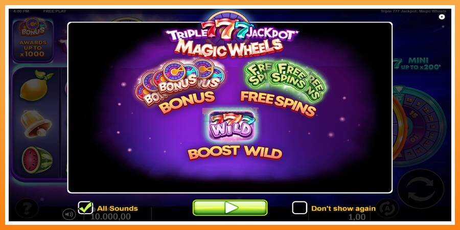 Triple 777 Jackpot Magic Wheels leikjavél fyrir peninga, mynd 1