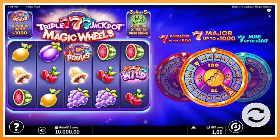 Triple 777 Jackpot Magic Wheels leikjavél fyrir peninga, mynd 2