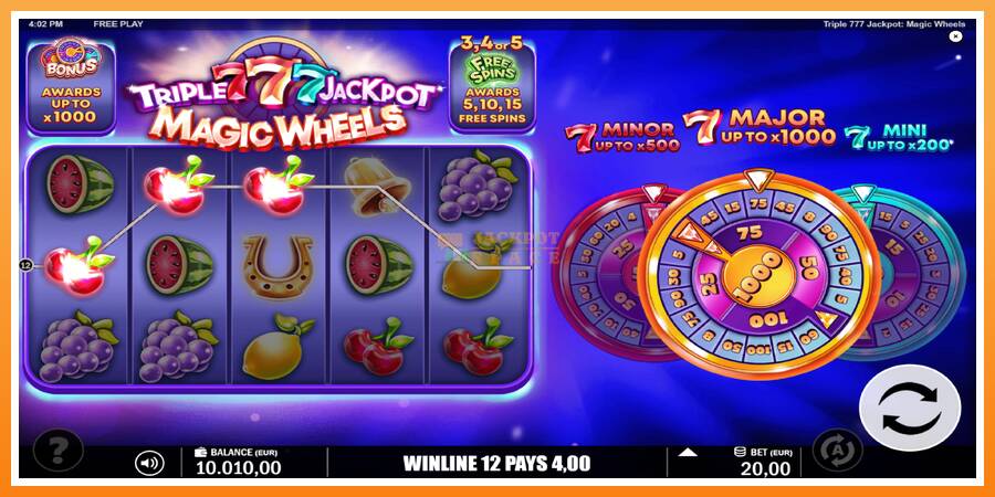 Triple 777 Jackpot Magic Wheels leikjavél fyrir peninga, mynd 4