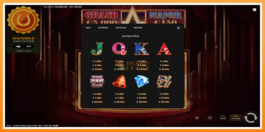 5 Star Coins: Hold & Win leikjavél fyrir peninga, mynd 5