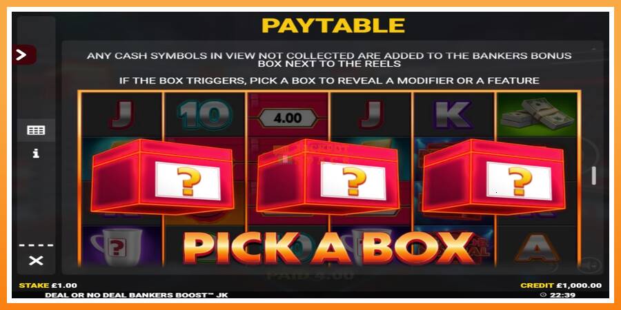 Deal or No Deal Bankers Boost Jackpot King leikjavél fyrir peninga, mynd 5