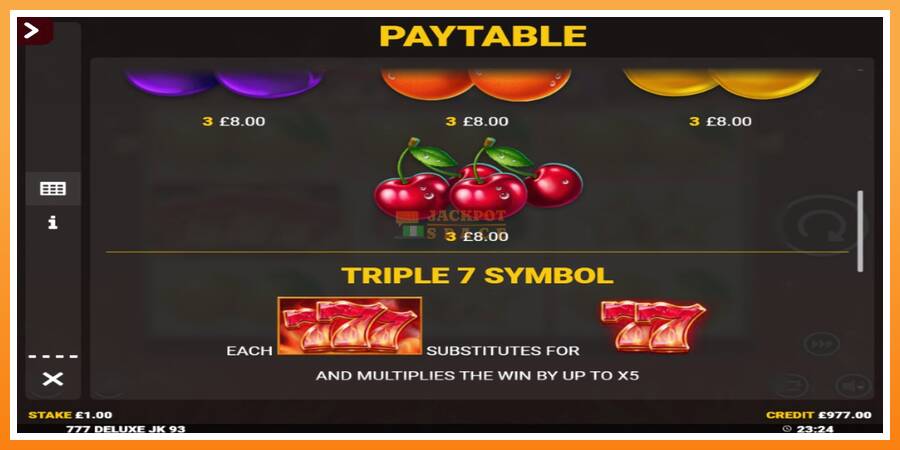 777 Deluxe Jackpot King leikjavél fyrir peninga, mynd 5