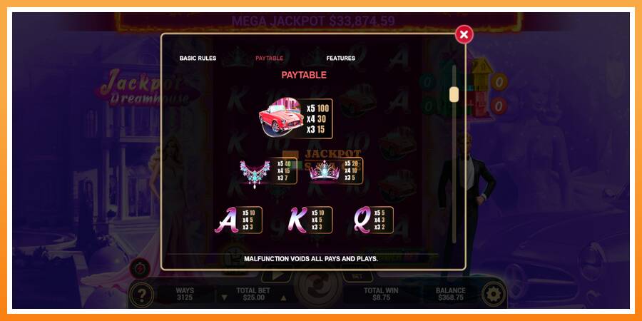 Jackpot Dreamhouse leikjavél fyrir peninga, mynd 5