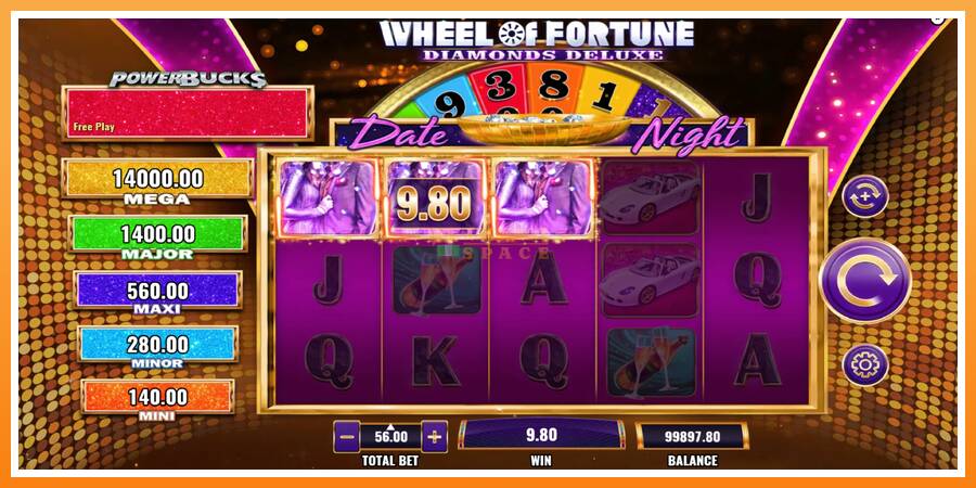 PowerBucks Wheel of Fortune Diamonds Deluxe Date Night leikjavél fyrir peninga, mynd 3