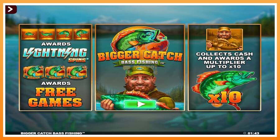 Bigger Catch Bass Fishing Rapid Fire Jackpots leikjavél fyrir peninga, mynd 1