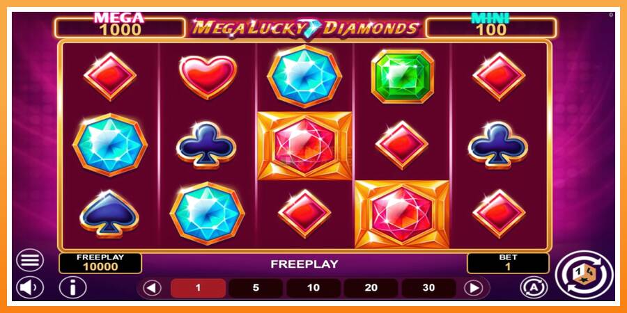 Mega Lucky Diamonds Hold & Win leikjavél fyrir peninga, mynd 1