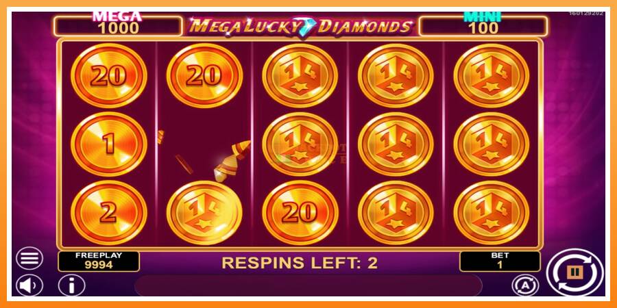 Mega Lucky Diamonds Hold & Win leikjavél fyrir peninga, mynd 3