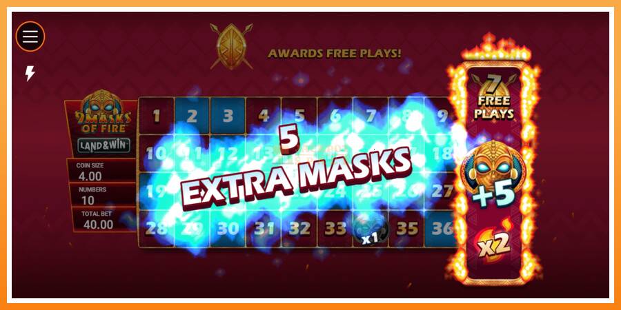 9 Masks of Fire Land & Win leikjavél fyrir peninga, mynd 3