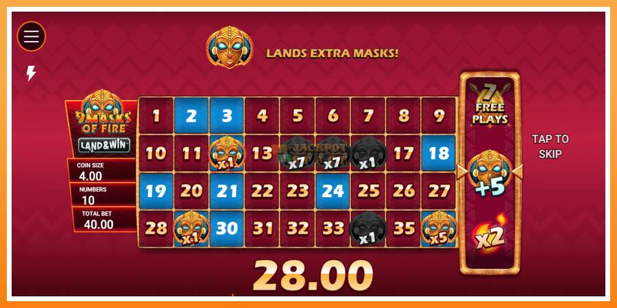 9 Masks of Fire Land & Win leikjavél fyrir peninga, mynd 4