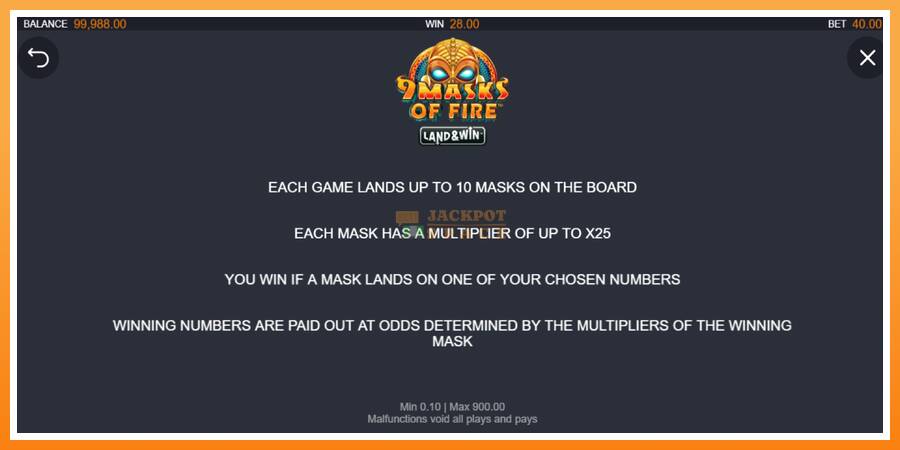 9 Masks of Fire Land & Win leikjavél fyrir peninga, mynd 6