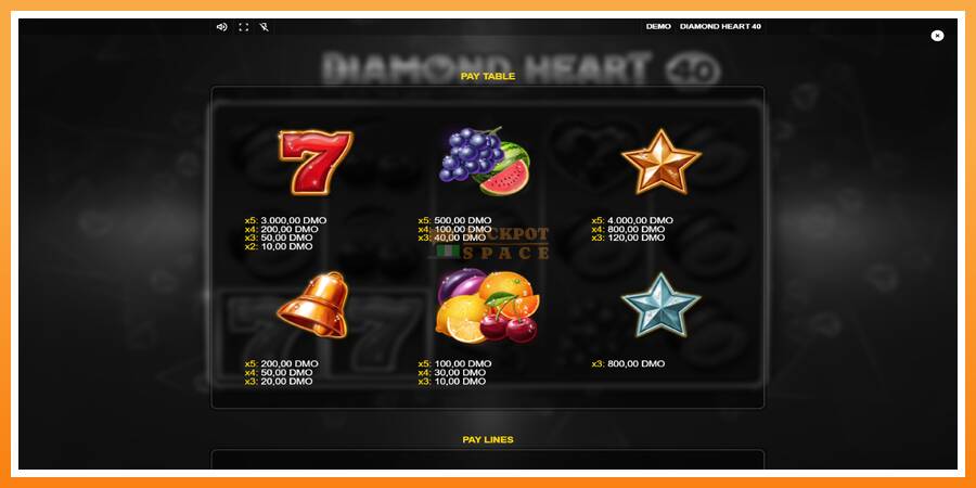 Diamond Heart 40 leikjavél fyrir peninga, mynd 5