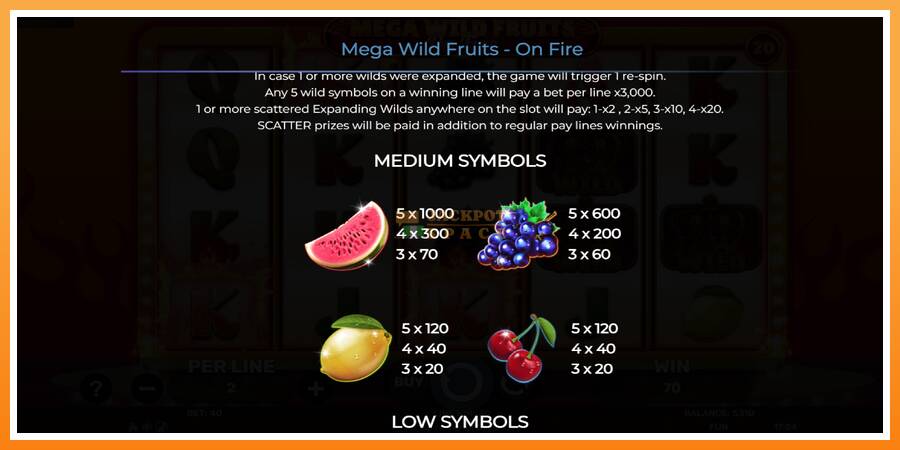 Mega Wild Fruits - On Fire leikjavél fyrir peninga, mynd 6