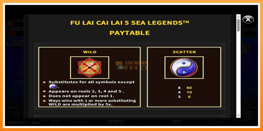 Fu Lai Cai Lai 5 Sea Legends leikjavél fyrir peninga, mynd 5