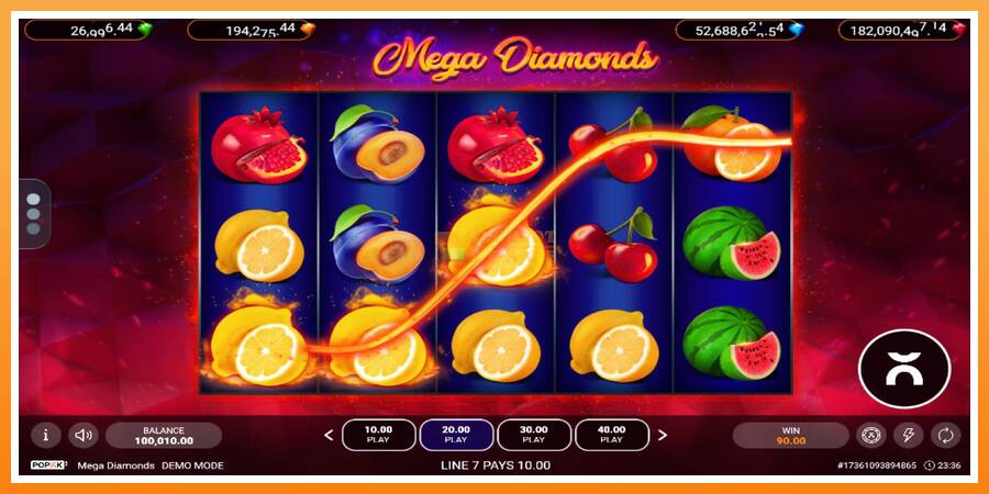 Mega Diamonds leikjavél fyrir peninga, mynd 3