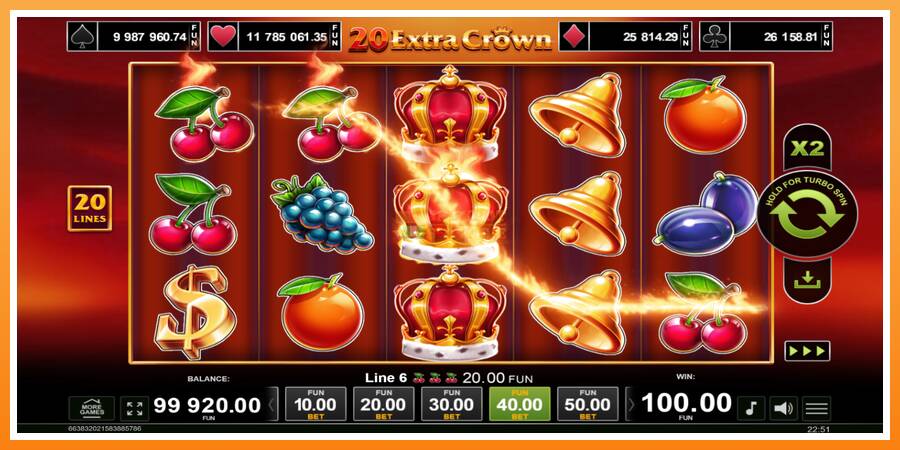 20 Extra Crown leikjavél fyrir peninga, mynd 2