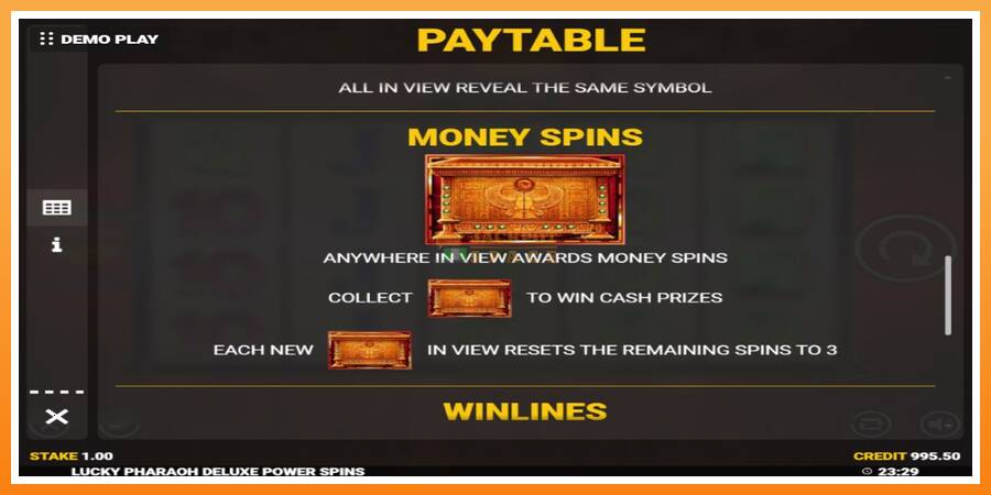 Lucky Pharaoh Deluxe Fortune Play leikjavél fyrir peninga, mynd 6