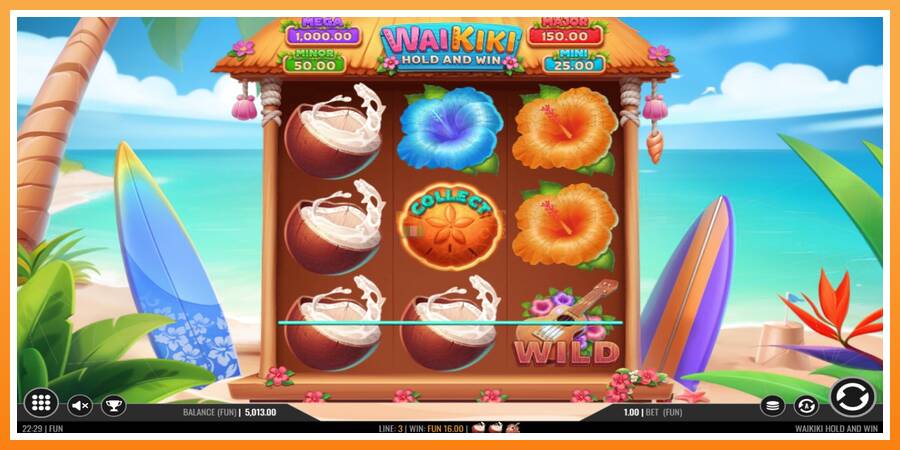 Waikiki Hold and Win leikjavél fyrir peninga, mynd 3