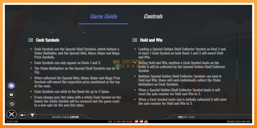 Waikiki Hold and Win leikjavél fyrir peninga, mynd 6