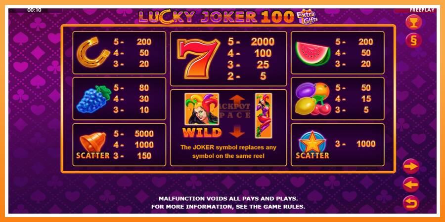 Lucky Joker 100 Extra Gifts leikjavél fyrir peninga, mynd 5