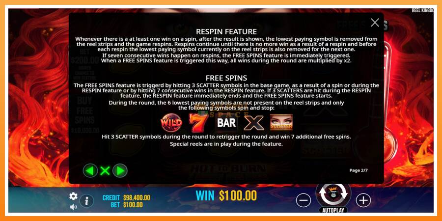 Hot to Burn - 7 Deadly Free Spins leikjavél fyrir peninga, mynd 6