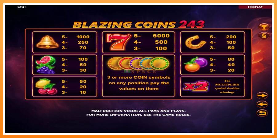 Blazing Coins 243 leikjavél fyrir peninga, mynd 4