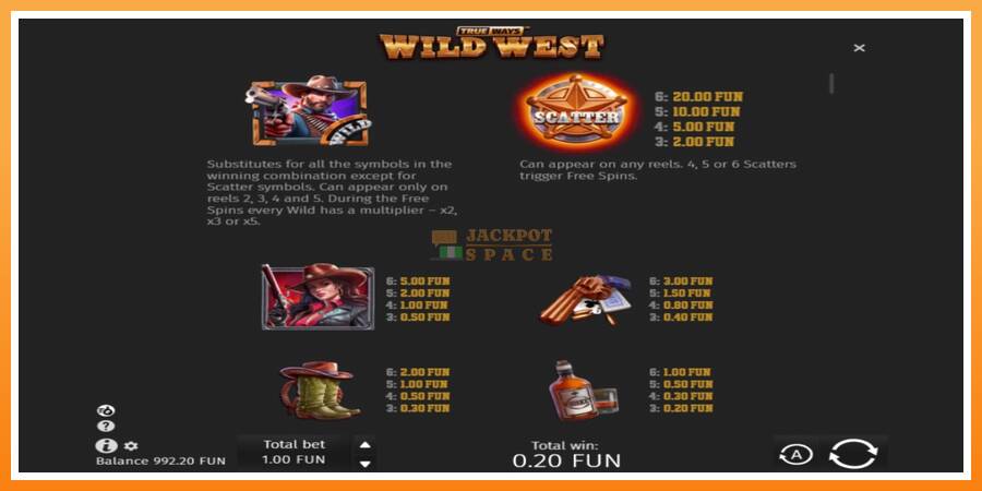 Wild West Trueways leikjavél fyrir peninga, mynd 4