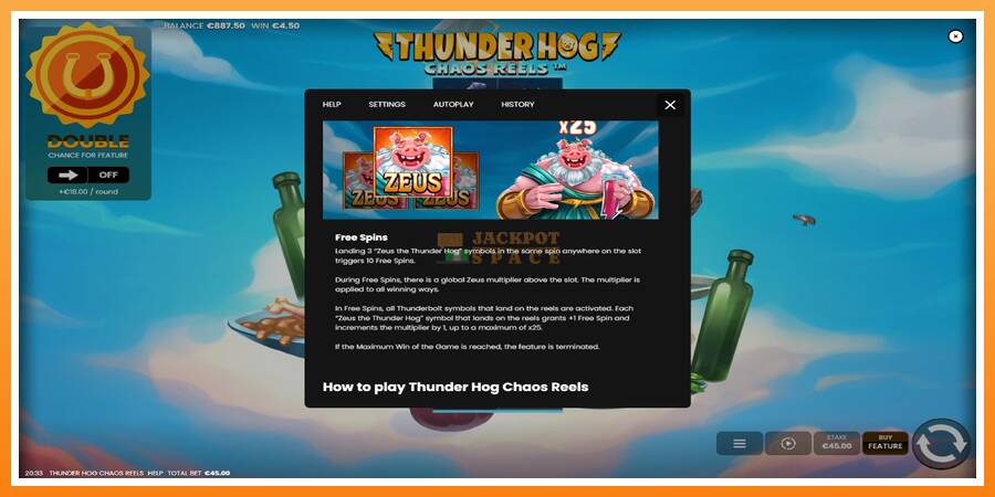 Thunder Hog Chaos Reels leikjavél fyrir peninga, mynd 7