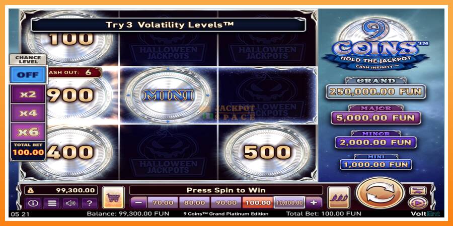 9 Coins Grand Platinum Edition Halloween Jackpot leikjavél fyrir peninga, mynd 2