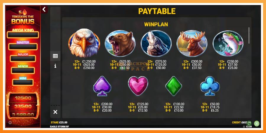 Eagle Storm Rapid Fire Jackpots leikjavél fyrir peninga, mynd 5