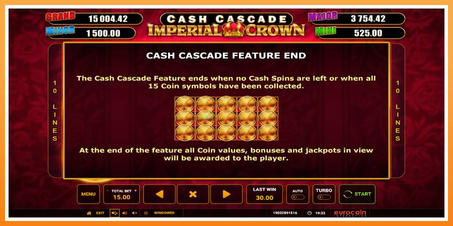 Cash Cascade Imperial Crown leikjavél fyrir peninga, mynd 7