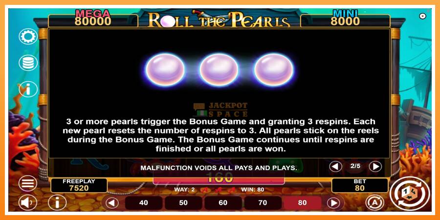 Roll The Pearls Hold & Win leikjavél fyrir peninga, mynd 6