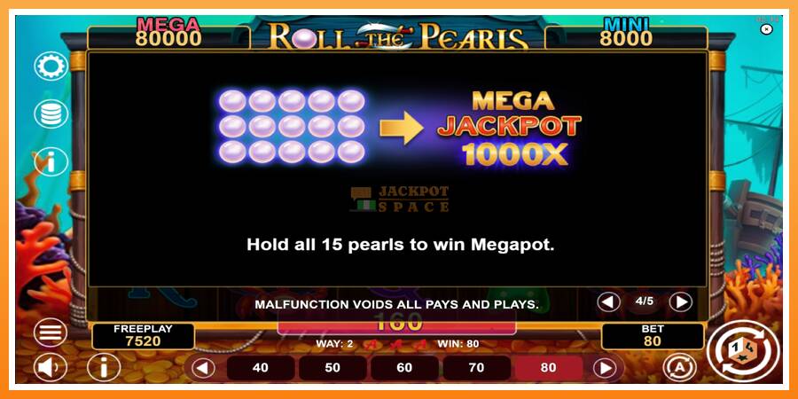 Roll The Pearls Hold & Win leikjavél fyrir peninga, mynd 7