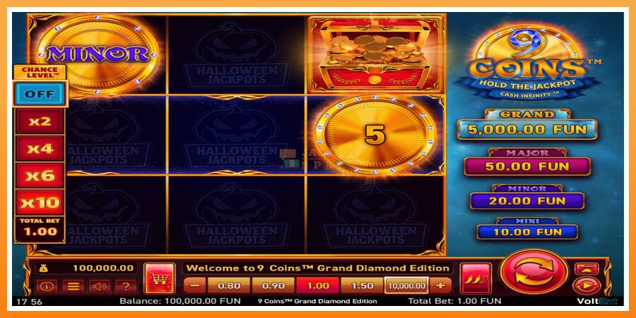 9 Coins Grand Diamond Edition Halloween Jackpots leikjavél fyrir peninga, mynd 2