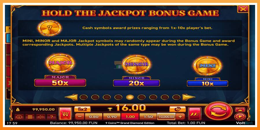 9 Coins Grand Diamond Edition Halloween Jackpots leikjavél fyrir peninga, mynd 5