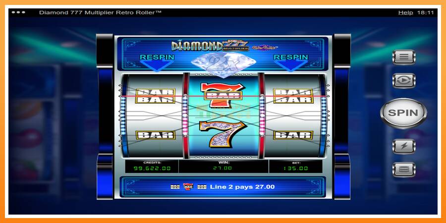 Diamond 777 Multiplier Retro Roller leikjavél fyrir peninga, mynd 3