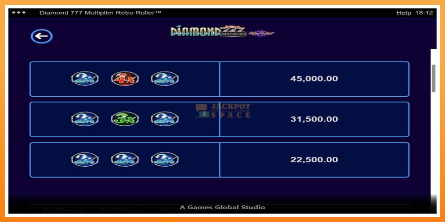 Diamond 777 Multiplier Retro Roller leikjavél fyrir peninga, mynd 5