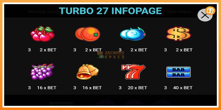 Turbo 27 leikjavél fyrir peninga, mynd 2