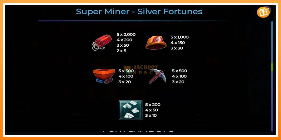 Super Miner Silver Fortunes leikjavél fyrir peninga, mynd 6