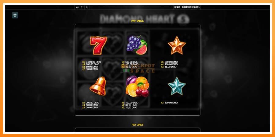 Diamond Heart 5 leikjavél fyrir peninga, mynd 6